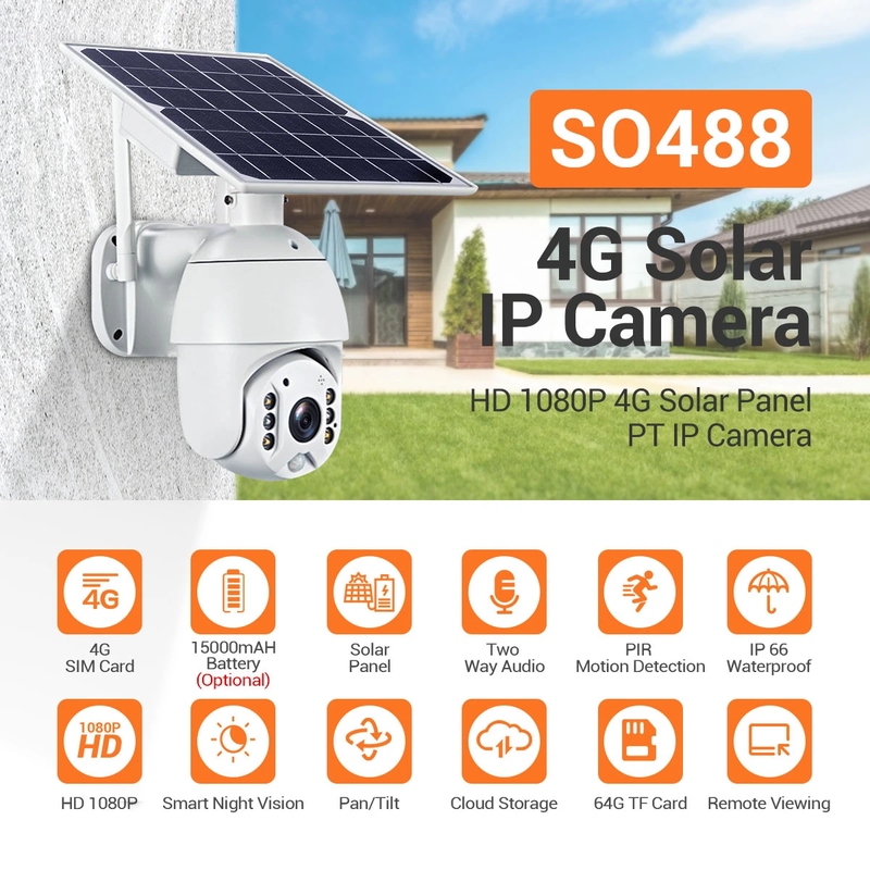 Camera năng lượng mặt trời dùng sim 4G chống nước Full HD 1080P (có pin)